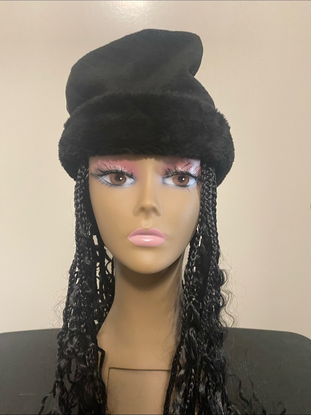 Women's Black Faux Fur Bucket Hat - Plush Winter Style